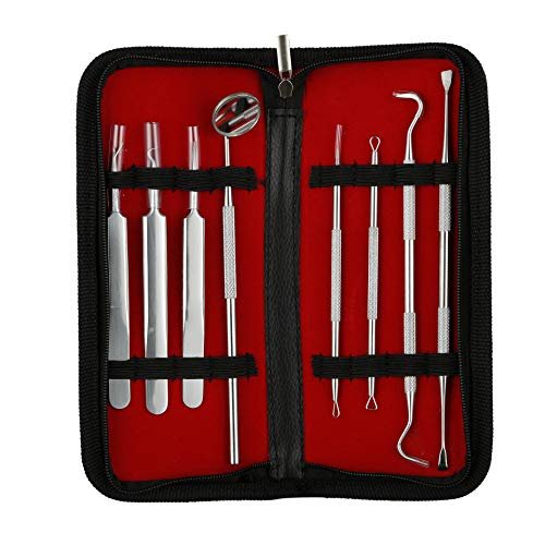 Beauté Secrets 8 Pieces Blackhead Remover Tweezer Kit & Dental Tools, Blackhead Tools for Comedone Extractor Whitehead Acne Blemish Pimple Remover, Dental Pick, Tartar Plaque Remover, Dental Set for Oral Care