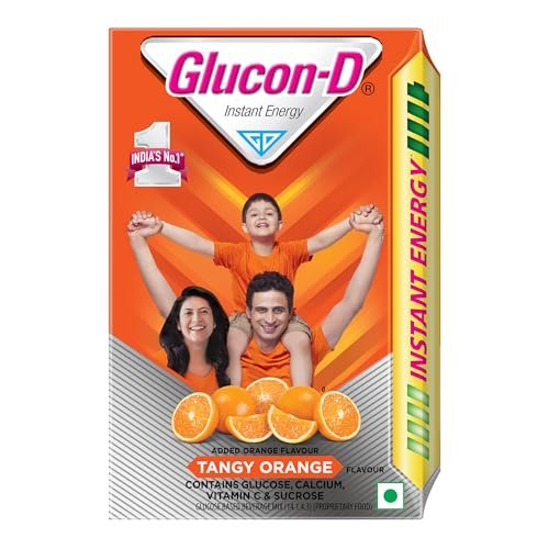 Glucon-D Tangy Orange Glucose Powder(450g, Refill)| For Tasty Orange Flavoured Glucose Drink| Provides Instant Energy| Vitamin C Supports Immunity| Contains Calcium for Bone